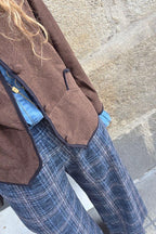 Pantalón de cuadros tartán azul marino