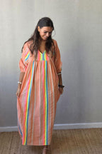 Vestido Flúor con Brillos Naranja