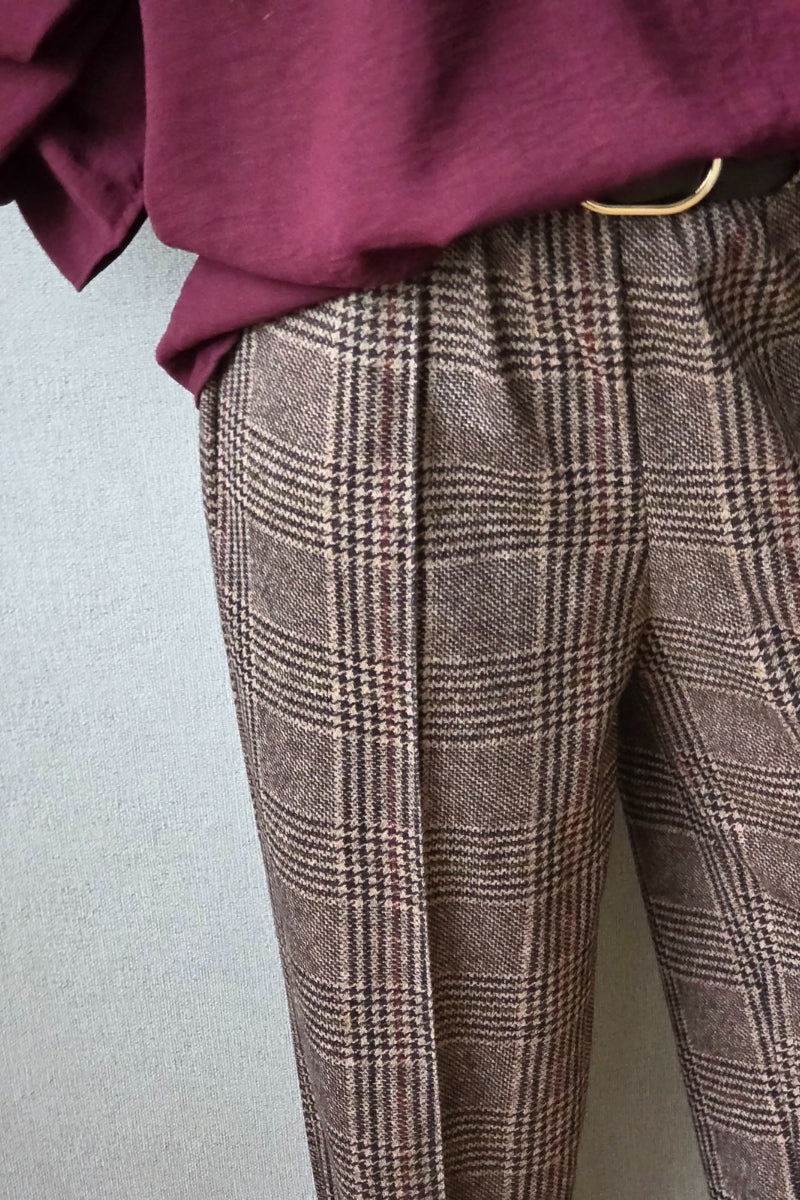 Pantalon cuadros British camel