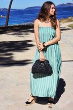 Vestido rayas tirantes verde bonito