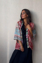 Kimono hindu corto multicolor naranja