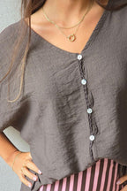 Chaqueta manga corta chocolate
