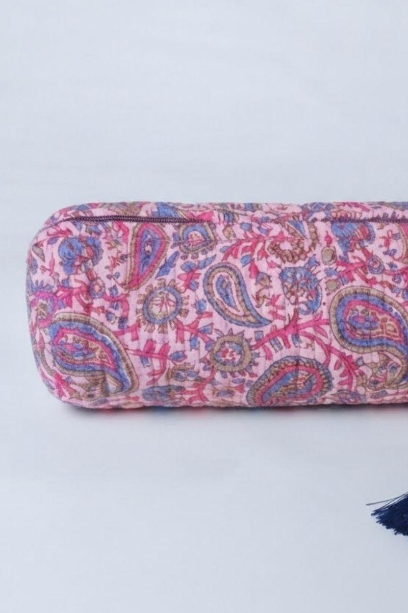 Estuche/neceser rosa telas indias