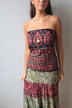 Vestido palabra de honor indio nido de abeja
