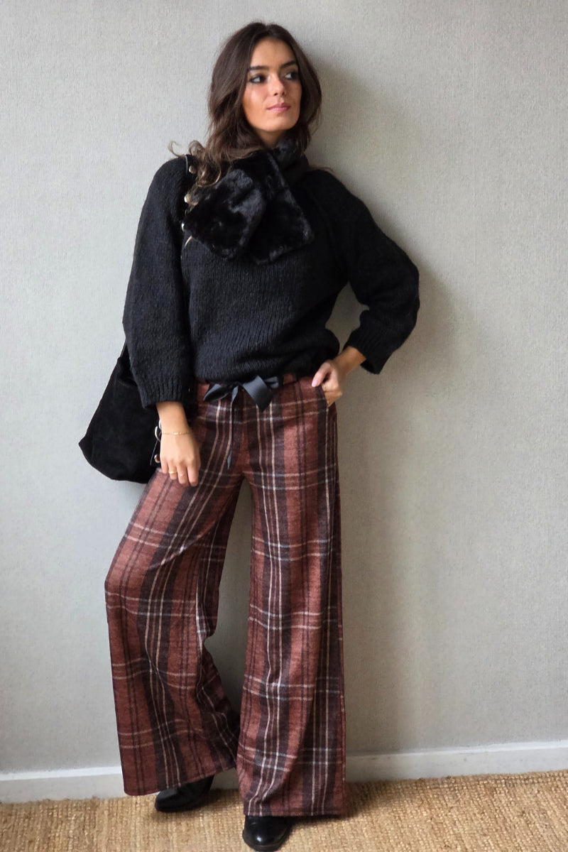 Pantalón de cuadros Royal teja