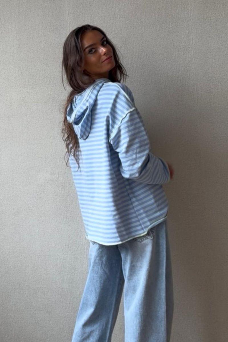 Sudadera con capucha de Rayas azul
