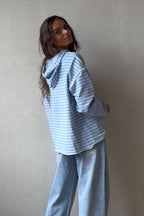 Sudadera con capucha de Rayas azul
