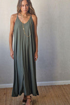 Vestido oversize verde militar