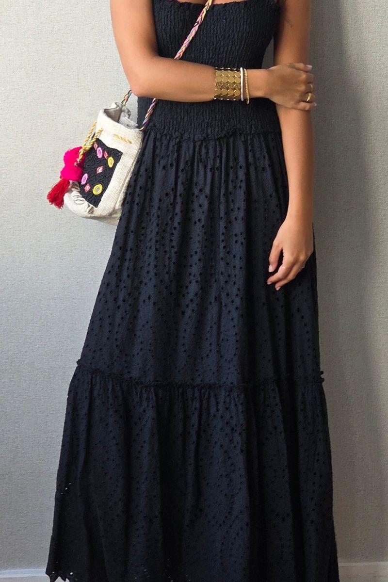 Vestido de Tirantes Guipur Negro