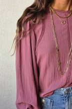 Blusa tira borda rosa antigua