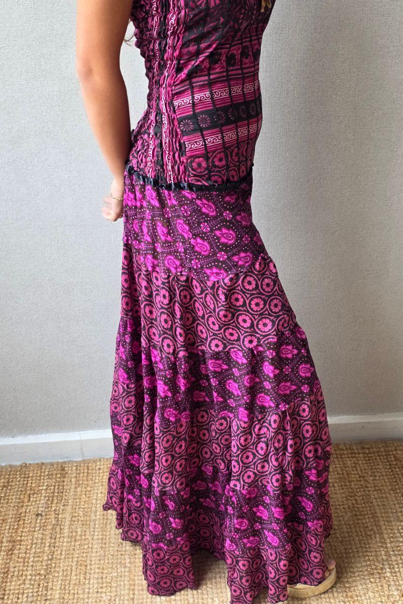 Vestido palabra de honor indio nido de abeja