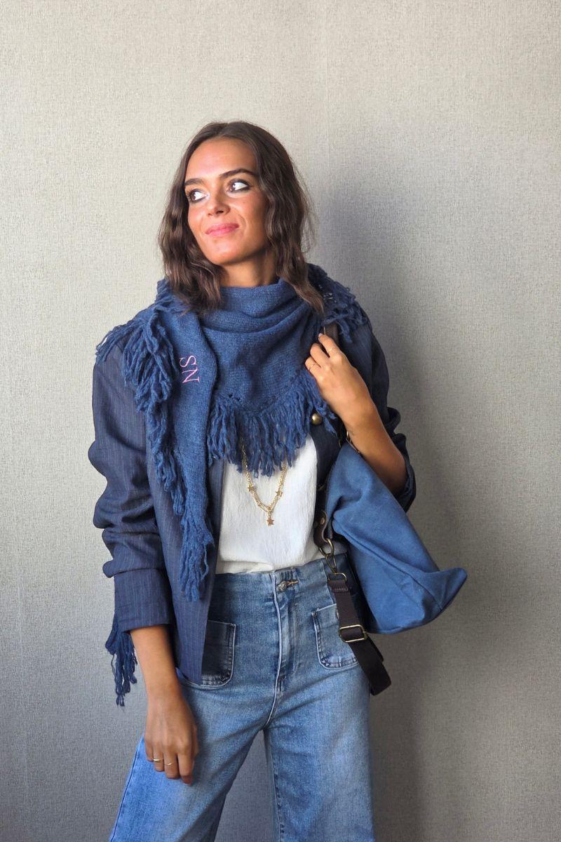 Chaqueta de rayas cuello maho