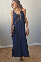 Vestido oversize tirantes azul marino