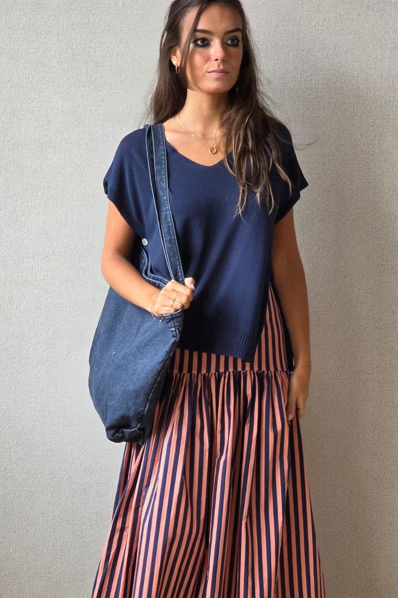 Bolso de tela lavado azul marino