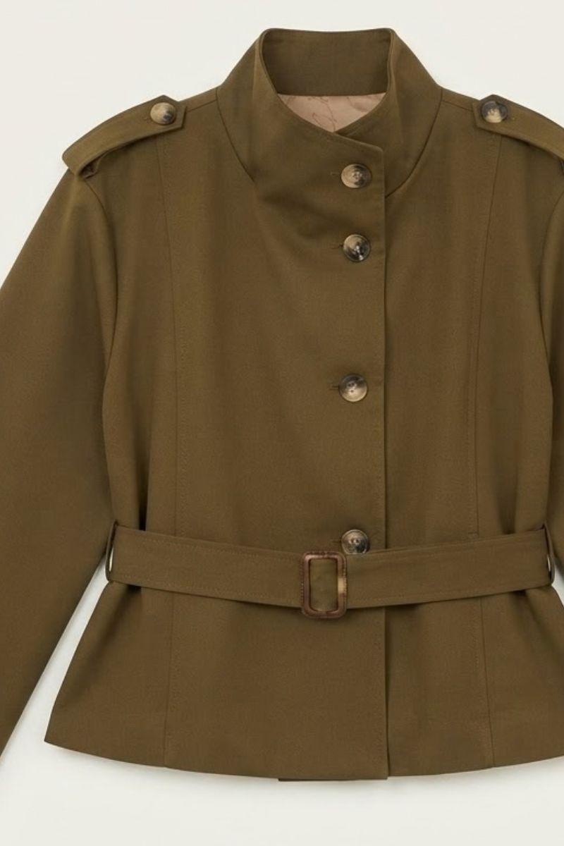 Gabardina corta camel