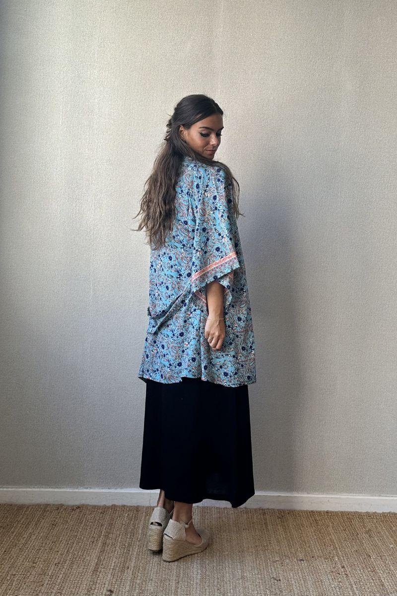 KIMONO ESTAMPADO AZUL