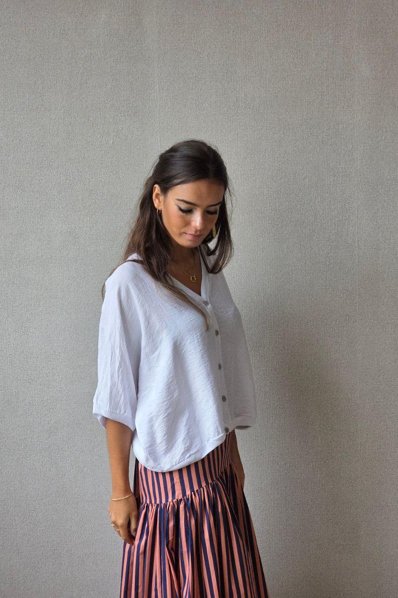 Chaqueta de botones blanca