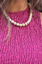Collar de bolas color natural