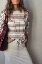 Jersey de rayas topo y beige