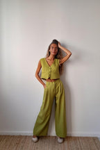 Pantalón de traje en color pistacho