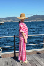 Pantalón estampado tie dye rojo