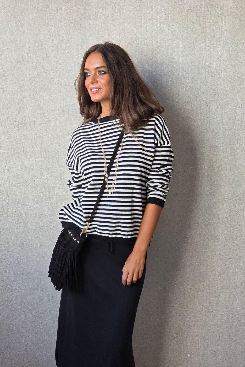 Jersey de rayas negro y blanco
