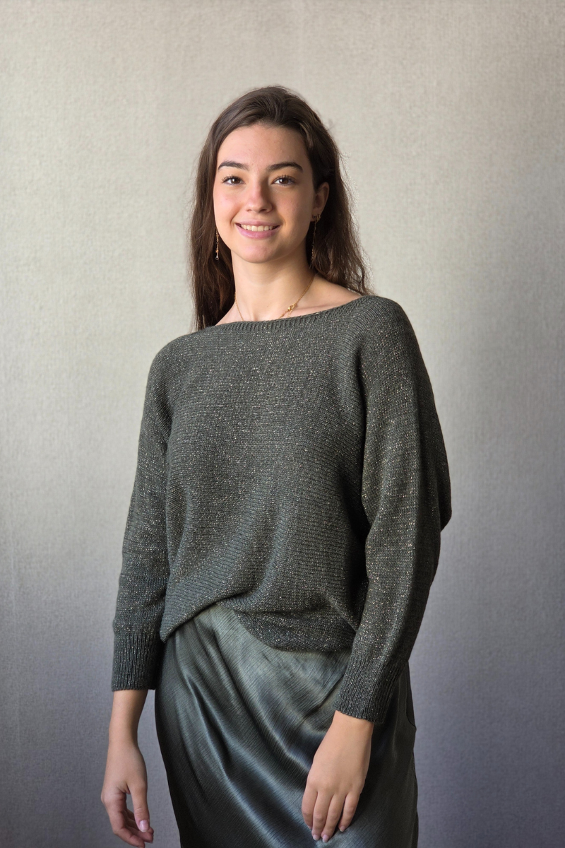 Jersey lurex manga japonesa verde militar