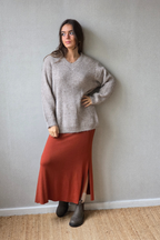Jersey Olivia de punto con brillos beige