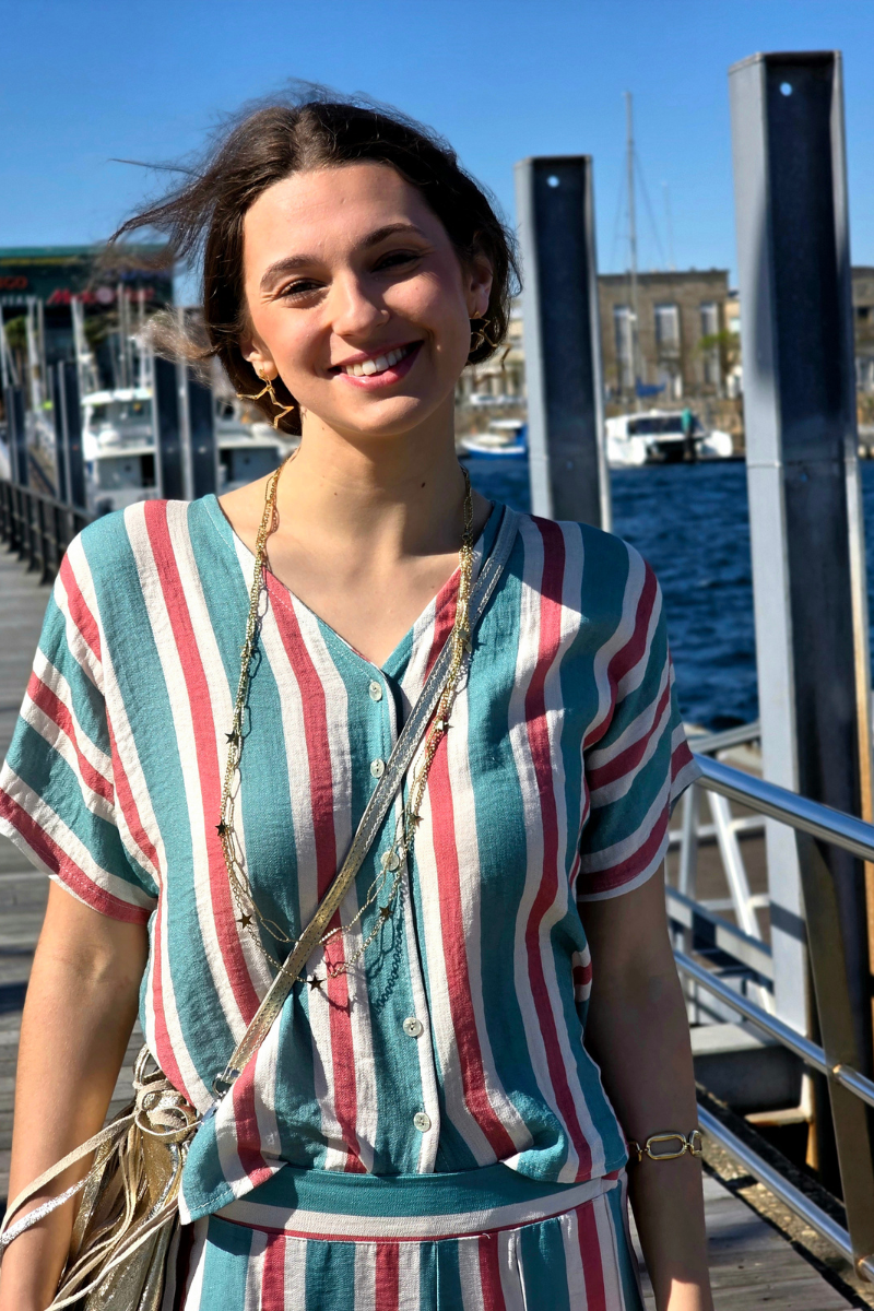 Camisa de Rayas Verde Bonito