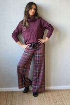 Pantalón de cuadros Belmonte berenejena