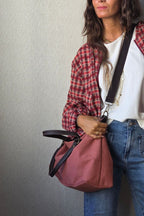 Bolso loneta oversize teja con opción a personalizar