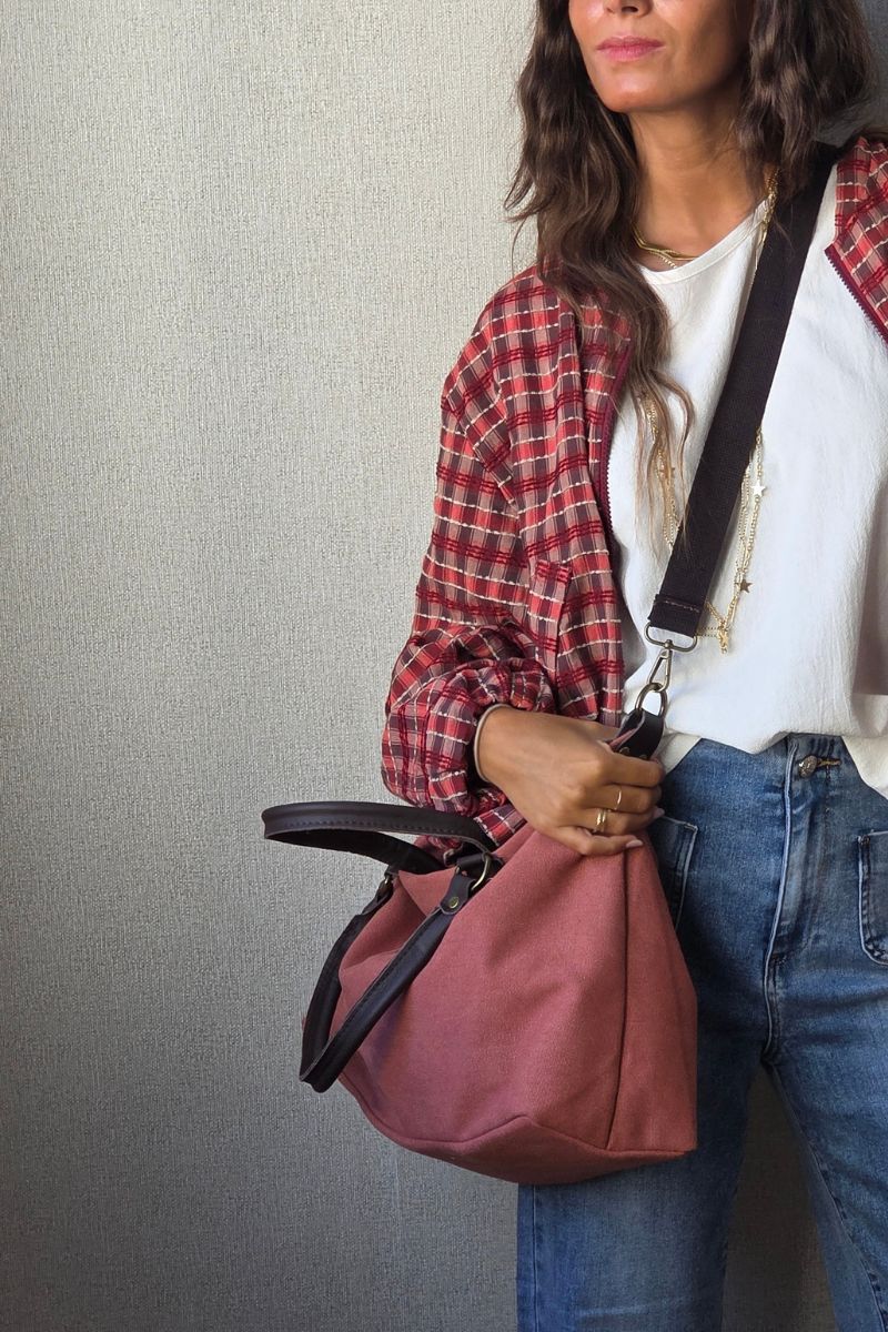 Bolso loneta oversize teja con opción a personalizar