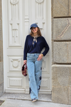 Vaquero Azul con Estrellas Laterales