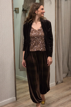 Pantalón bombacho de terciopelo marrón