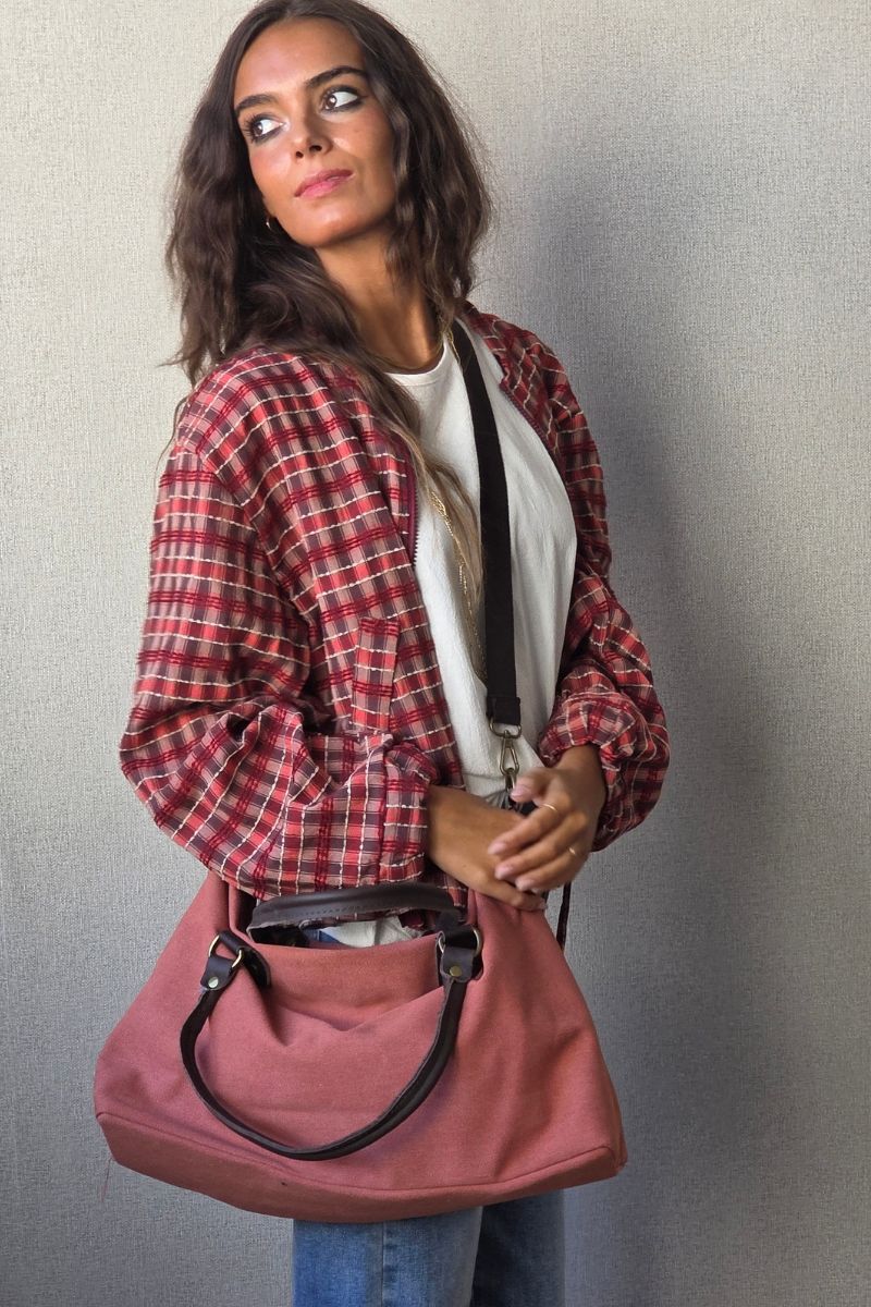 Bolso loneta oversize teja con opción a personalizar