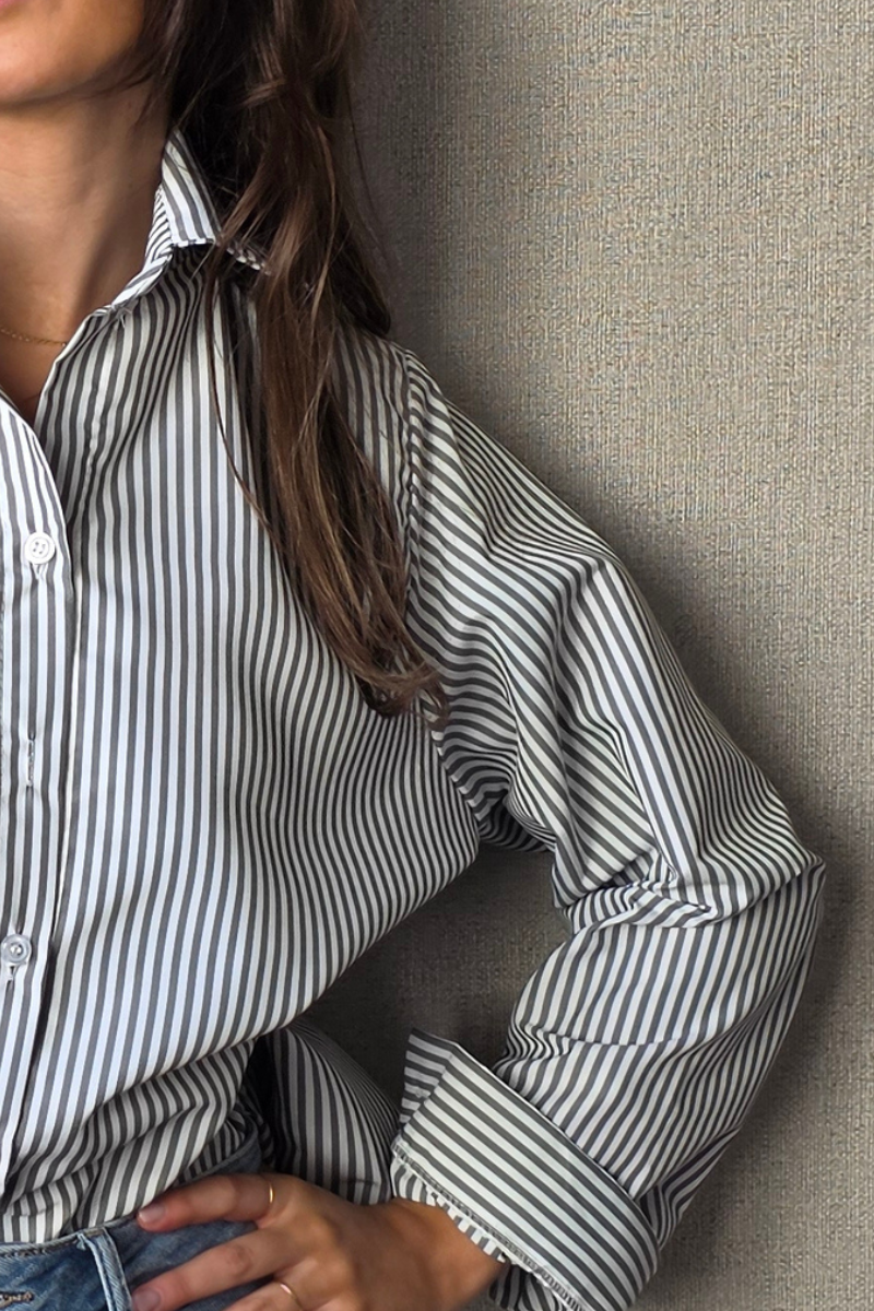 Camisa Rayas Verde Militar