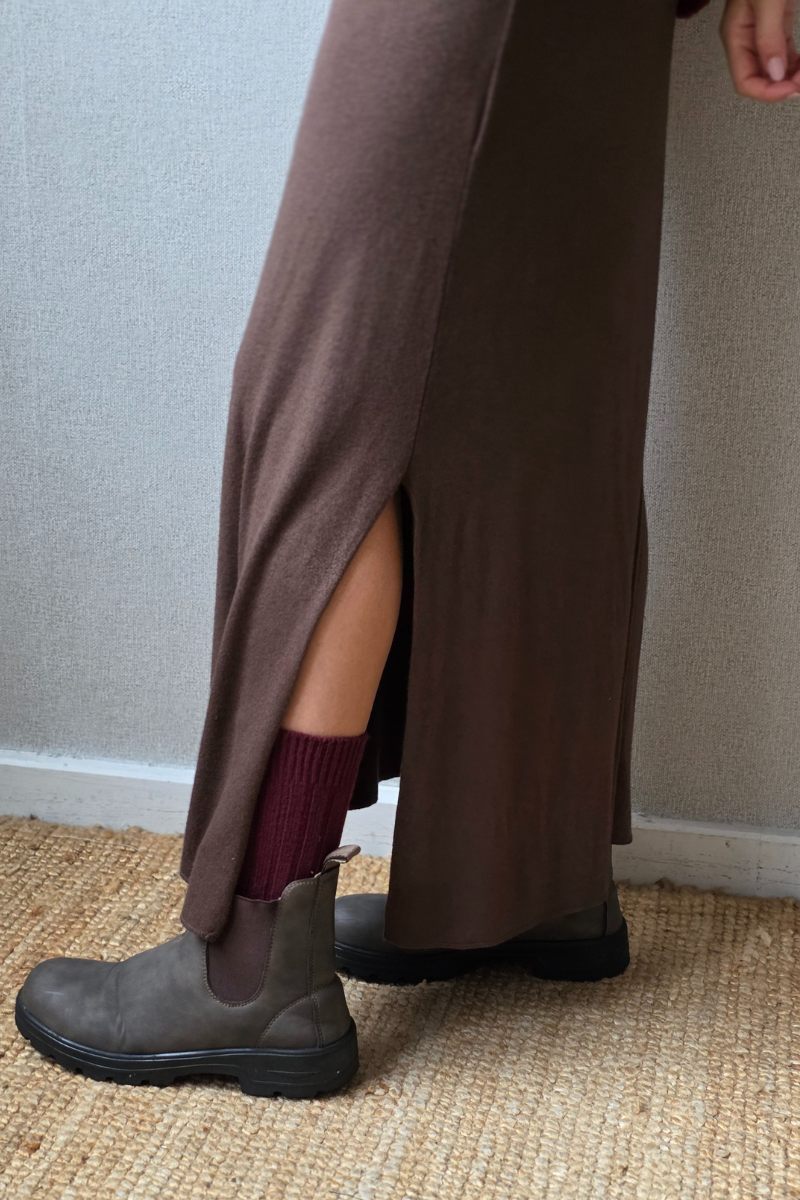 Calcetines canalé granate