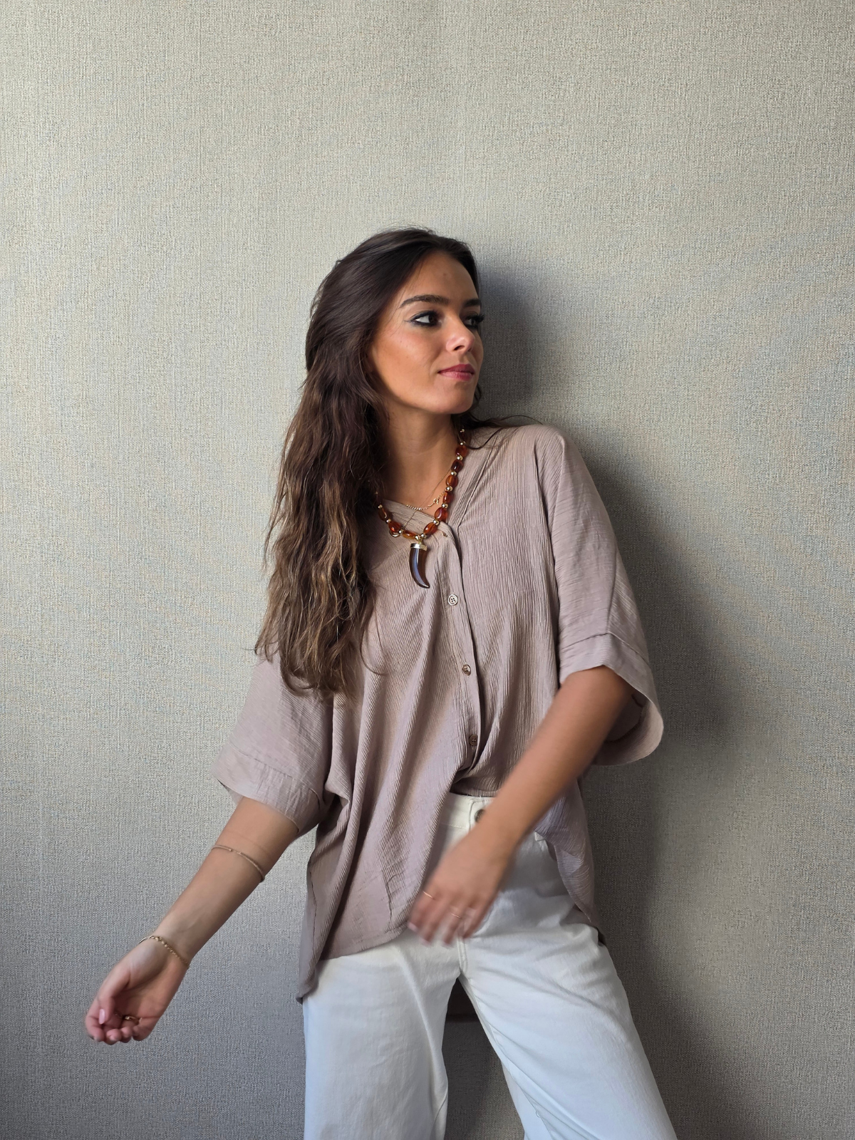 Camisa Cuello Mao Topo