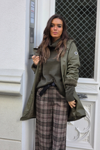 Chaquetón capucha forro peluche verde militar