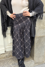Falda de cuadros escocesa asimétrica gris