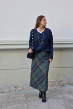 Falda Casilda de cuadros grandes azul marino