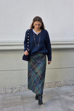 Falda Casilda de cuadros grandes azul marino