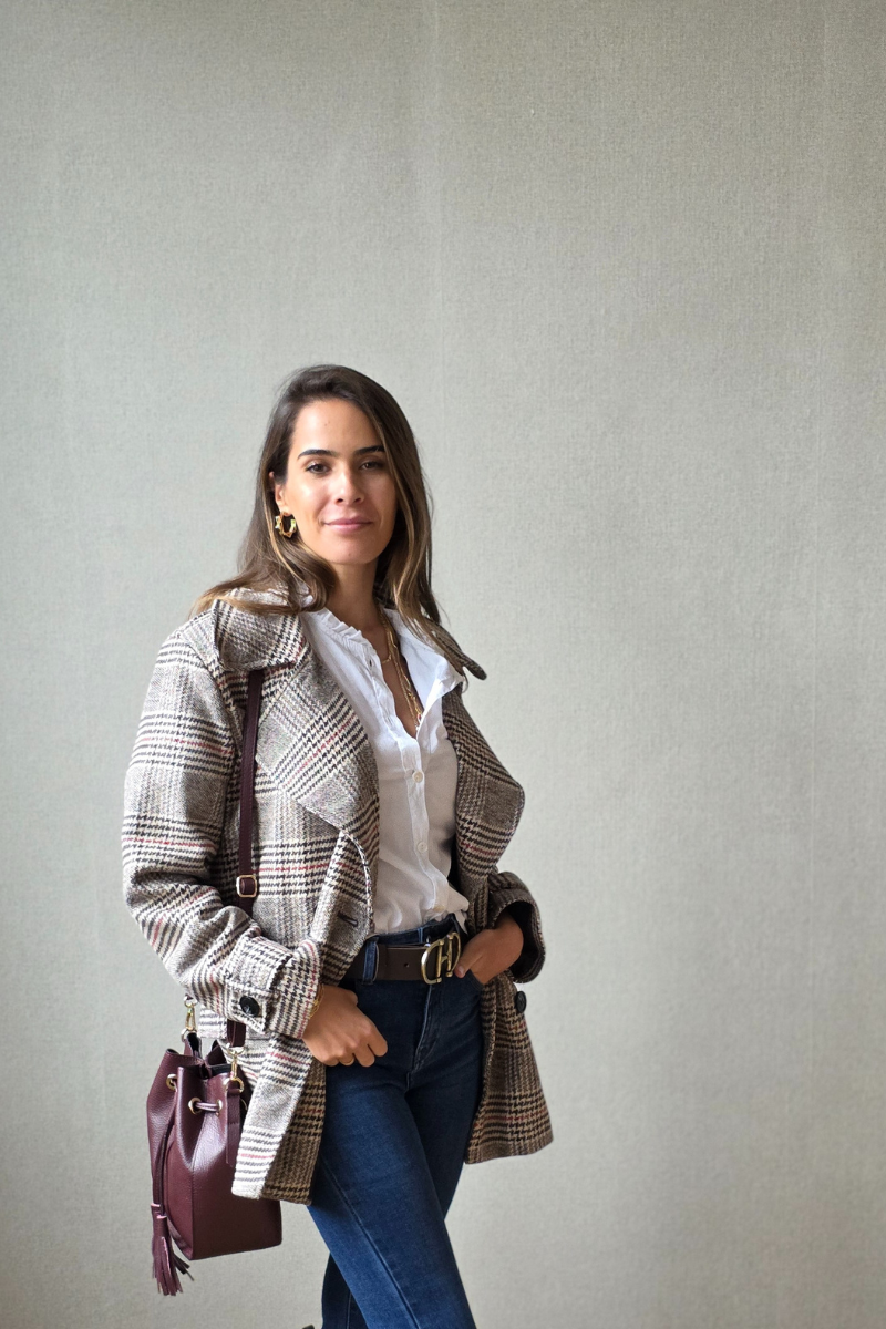 Abrigo tipo paño príncipe de Gales