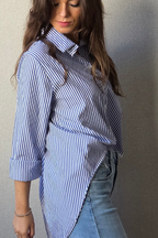 Camisa Rayas Azul Marino