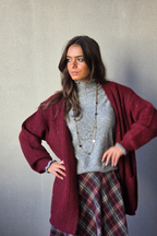 Chaqueta de punto Olivia granate