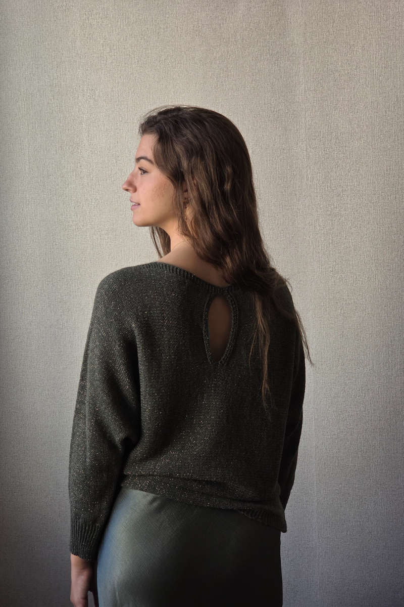 Jersey lurex manga japonesa verde militar