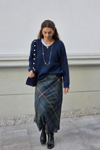 Falda Casilda de cuadros grandes azul marino