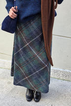Falda Casilda de cuadros grandes azul marino