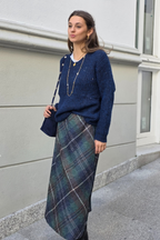 Falda Casilda de cuadros grandes azul marino