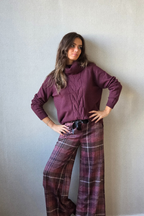 Pantalón de cuadros Belmonte berenejena